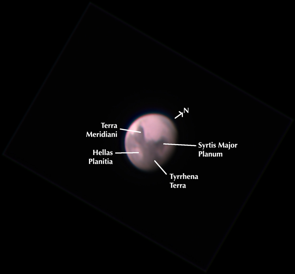 Mars on Sept 25 with annotation